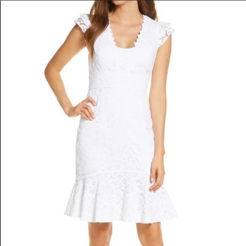 Lilly Pulitzer White Marlyn Dress in Hey Hey Bouquet Lace Size 0